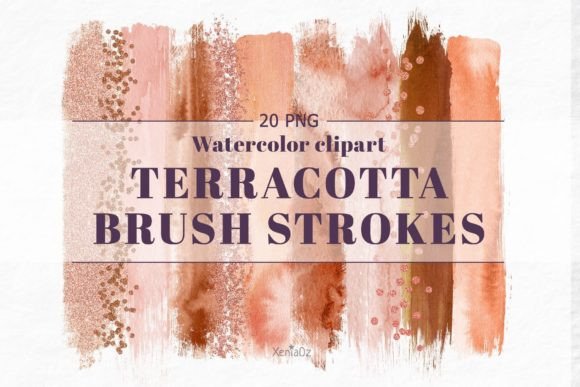 Download Terracotta Watercolor Brush Strokes - Stroke Collection