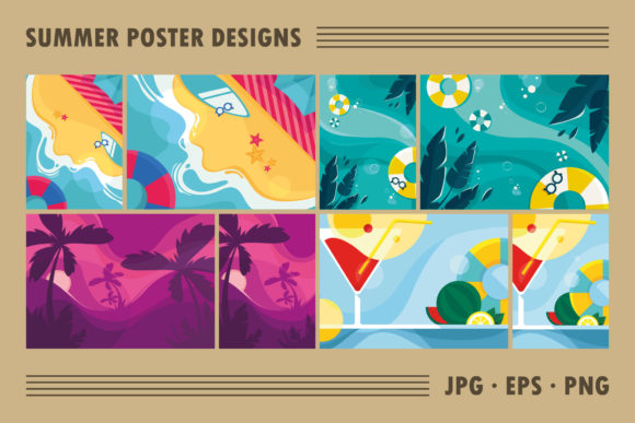 Download Collection of Summer Poster Designs. - Collection Collection