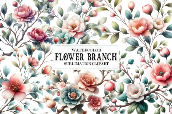 Download Flower Branch Watercolor Collection - Collection Collection