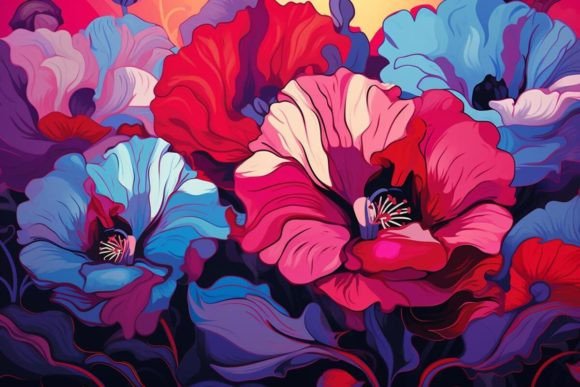 Download Artistic Backgrounds Poppy Field Art - Background Collection