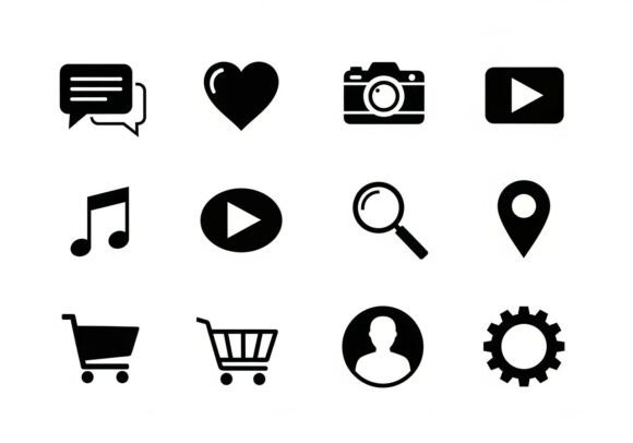 Download Black Symbols Flat Simple Shapes - Premium Resources