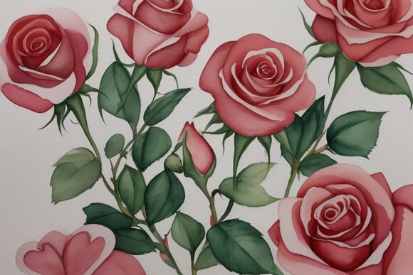 Download Watercolor Rose Digital Paper Background - Background Collection