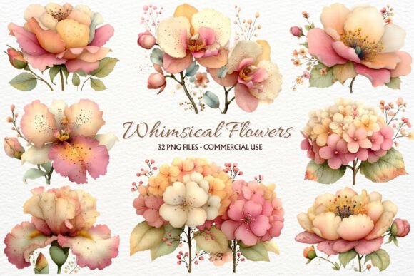 Download Whimsical Flowers PNG Floral Clipart - Floral clipart Collection