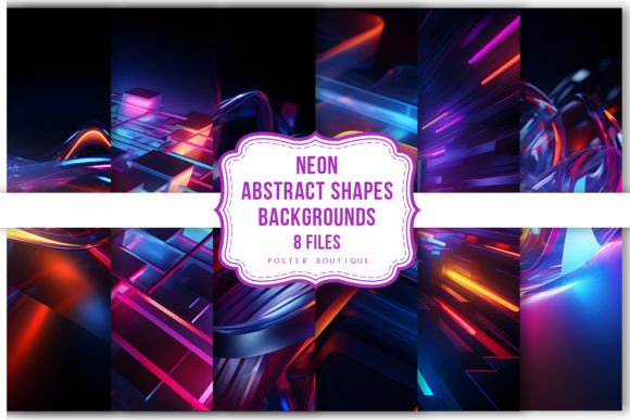 Download Neon Abstract Shapes Backgrounds Pack - Background Collection
