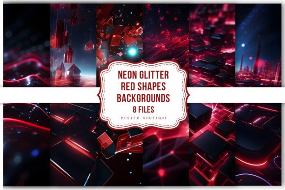 Download Neon Glitter Red Shapes Backgrounds Pack - Background Collection