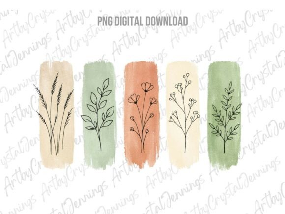 Download Floral Boho Paint Brushstroke ONG - Stroke Collection