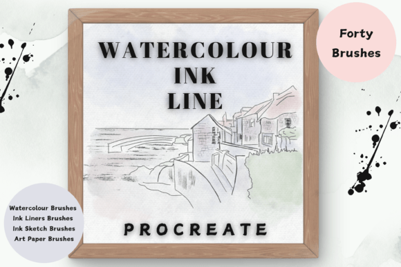Download Watercolour Ink Line Procreate Brushes - Brush Collection