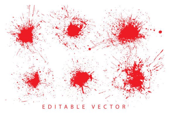 Download Ink Grunge Blood Vector Blots Background - Background Collection